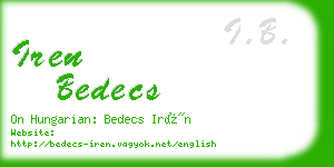 iren bedecs business card